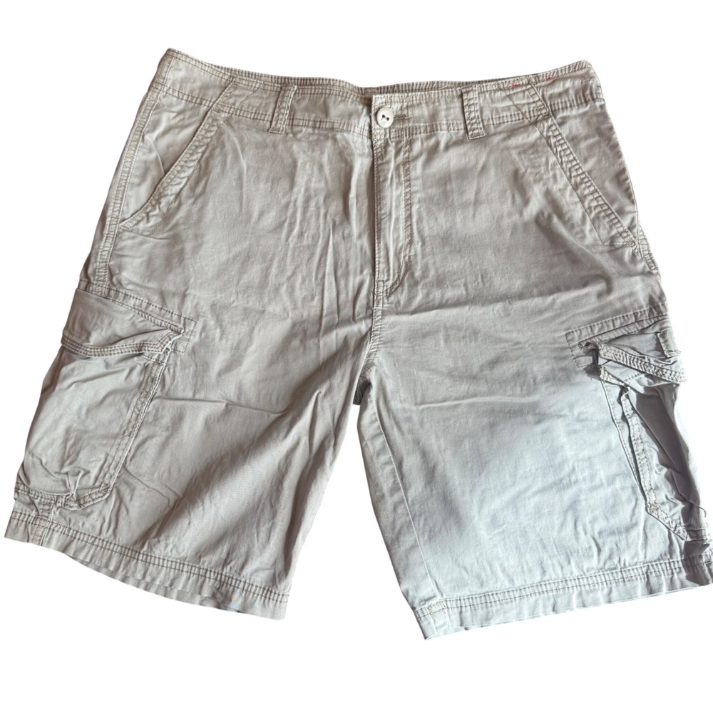 Vintage Unionbay Cargo Shorts Mens 36 Tan Stretch Cotton Utility Hiking Outdoor